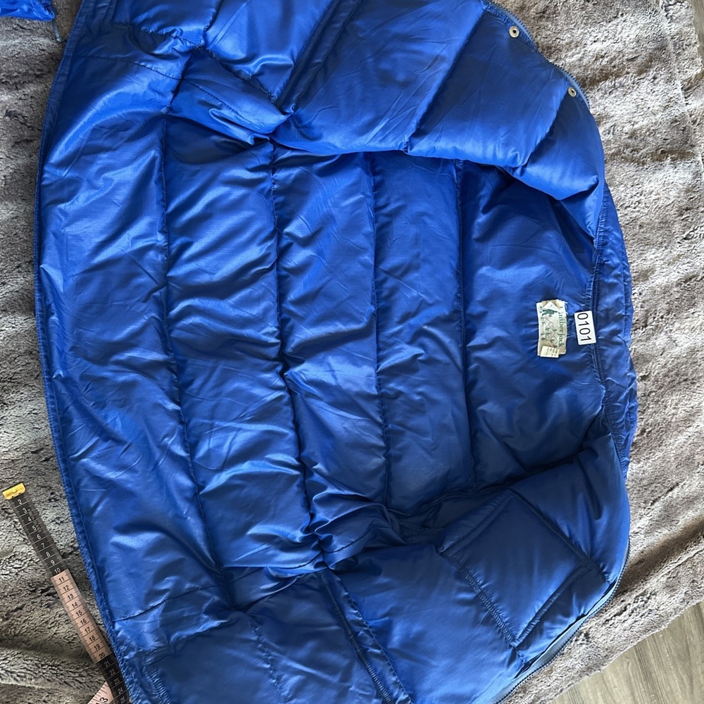 Vintage Packable Quilted Goose Down Men's Jacket Blue Outdoors Snow Small - Picture 16 of 16